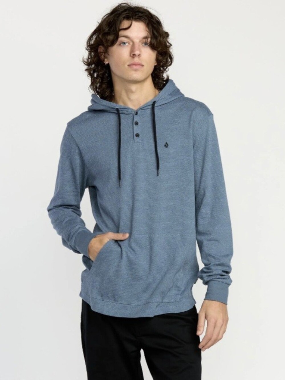 Volcom Murph Taupe Hooded Long Sleeve Thermal Pullover Shirt Mens XL WORN ONCE